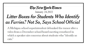 NY Times: Litterboxes for furries rumor untrue